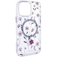 TPU+PC чохол Clear Garden with MagSafe для Apple iPhone 16e (6.1") Cherry Petal