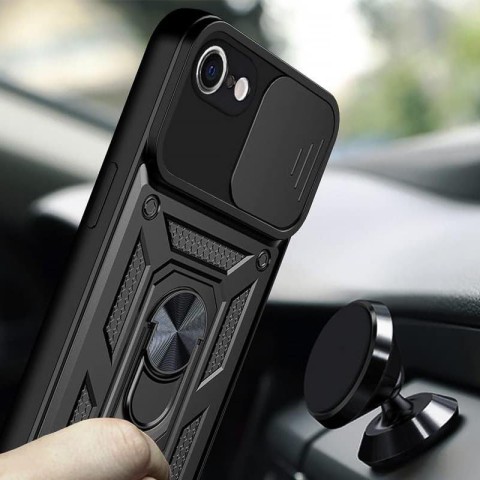 Чохол Ummi Camshield Serge Ring для Apple iPhone 7 / 8 / SE (2020) (4.7") Чорний / Black