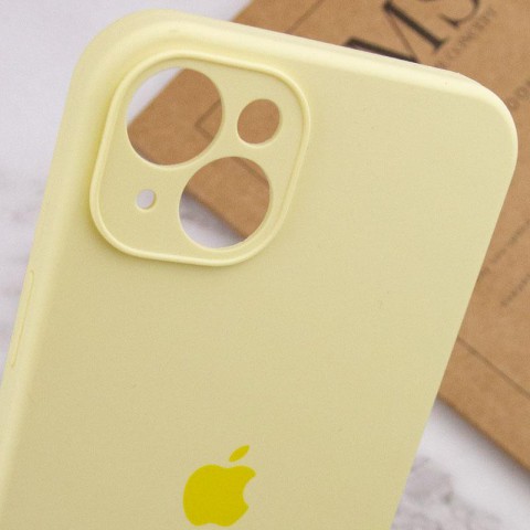 Чохол Silicone Case Full Camera Protective (AA) для Apple iPhone 14 (6.1") Жовтий / Mellow Yellow