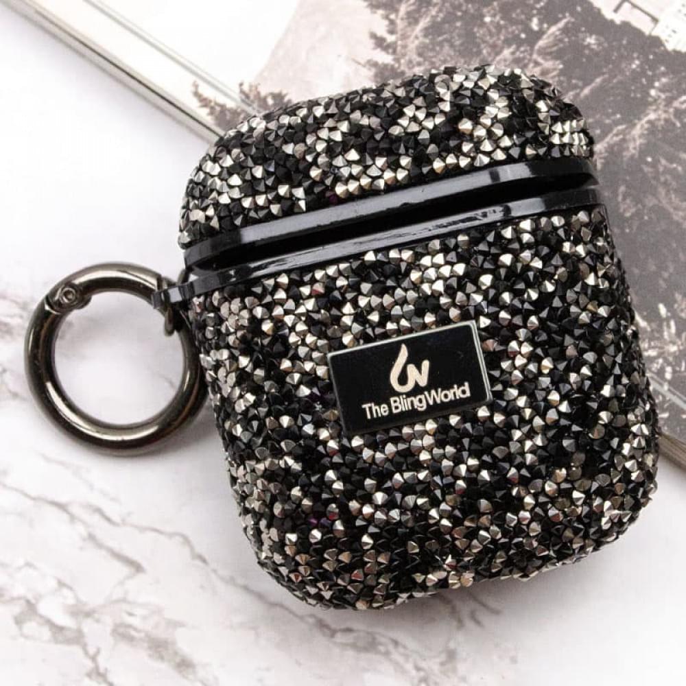 TPU чохол Bling World Rock Diamond для навушників AirPods 1/2 Чорний