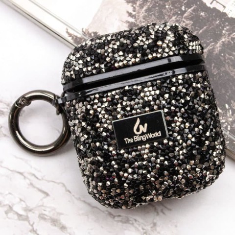 TPU чохол Bling World Rock Diamond для навушників AirPods 1/2 Чорний