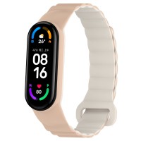 Ремінець Dual-color Magnetic для Xiaomi Mi Band 7/6/5/4/3 Beige / White