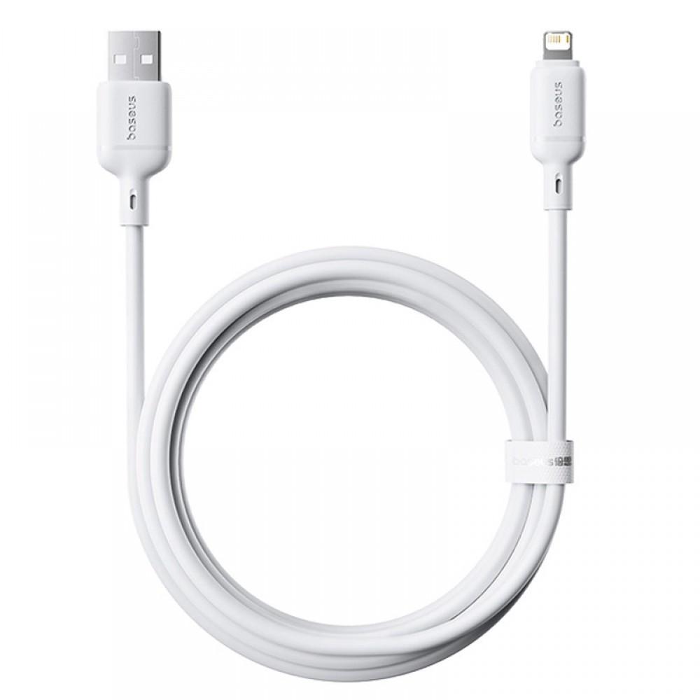 Дата кабель Baseus Silky Series OS Fast Charging USB to Lightning 2.4A (1m) (P1037770) Moon White