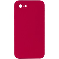 Чохол Silicone Case Square Full Camera Protective (AA) NOLOGO для Apple iPhone 6/6s (4.7") Червоний / Rose Red