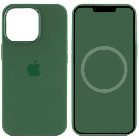 Чохол Silicone case (AAA) with Magsafe and Animation для Apple iPhone 13 Pro Max (6.7") Зелений / Clover