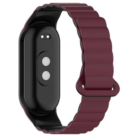 Ремінець Dual-color Magnetic для Xiaomi Mi Band 9/8/10 Plum / Black