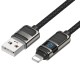 Дата кабель Hoco U137 Line with display USB to Lightning 2.4A/12W (1.2m) Black