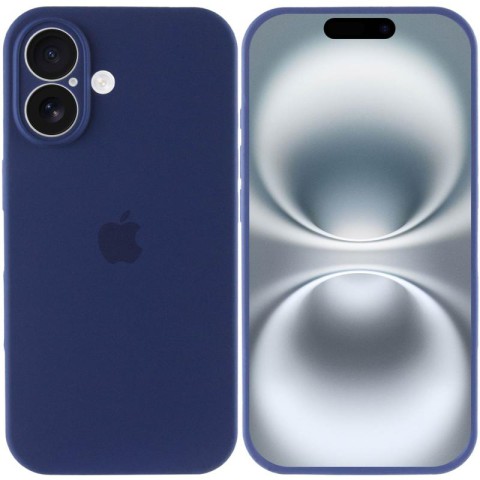 Чохол Silicone Case Full Camera Protective (AA) для Apple iPhone 16 (6.1") Синій / Deep navy