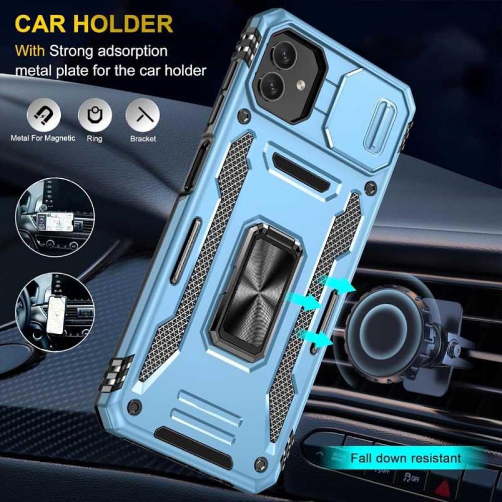 Ударостійкий чохол Camshield Army Ring для Samsung Galaxy A07 Блакитний / Light Blue