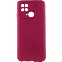 Чохол Silicone Cover Ummi Lakshmi Full Camera (AA) для Xiaomi Redmi 10C Бордовий / Marsala