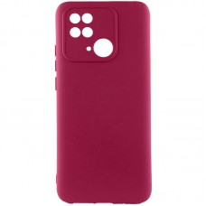 Чохол Silicone Cover Ummi Lakshmi Full Camera (AA) для Xiaomi Redmi 10C Бордовий / Marsala