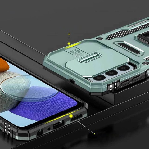 Ударостійкий чохол Camshield Army Ring для Samsung Galaxy A25 5G Зелений / Light Green