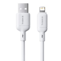 Дата кабель Baseus Silky Series OS Fast Charging USB to Lightning 2.4A (1m) (P1037770) Moon White