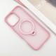 TPU+PC чохол Metal Buttons with MagSafe Colorful HQ Ring для Apple iPhone 16 Pro (6.3") Pink