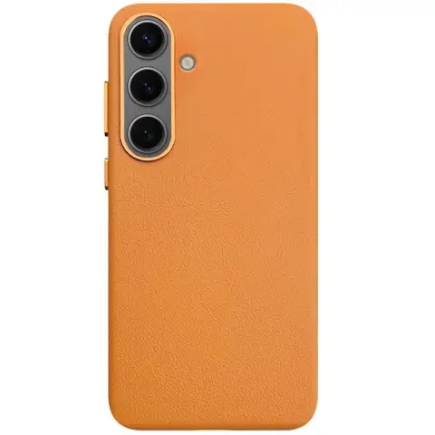 Шкіряний чохол Leather Case (AAA) для Samsung Galaxy S25 Orange