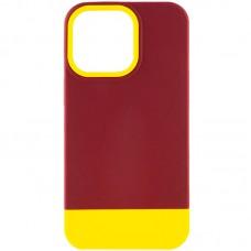 Чохол TPU+PC Bichromatic для Apple iPhone 13 Pro Max (6.7") Brown burgundy / Yellow