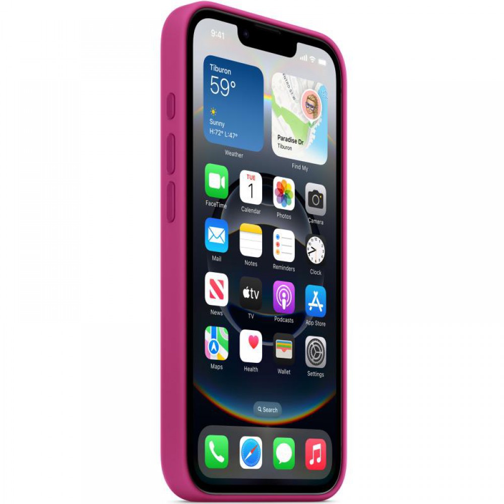 Чохол Silicone case (AAA) with Magsafe для Apple iPhone 16e (6.1") Fuchsia