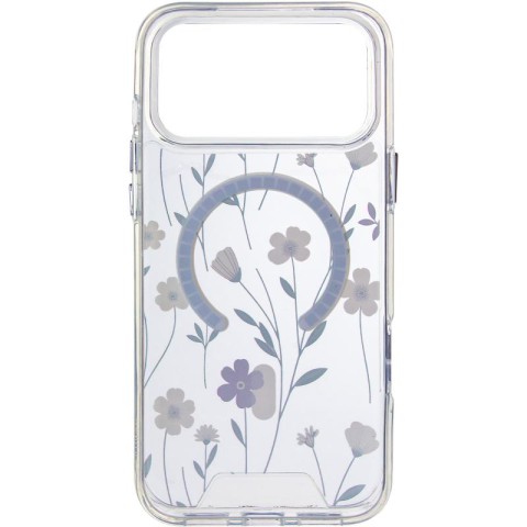 TPU+PC чохол Clear Garden with MagSafe для Apple iPhone 17 Pro (6.3") Cherry Petal