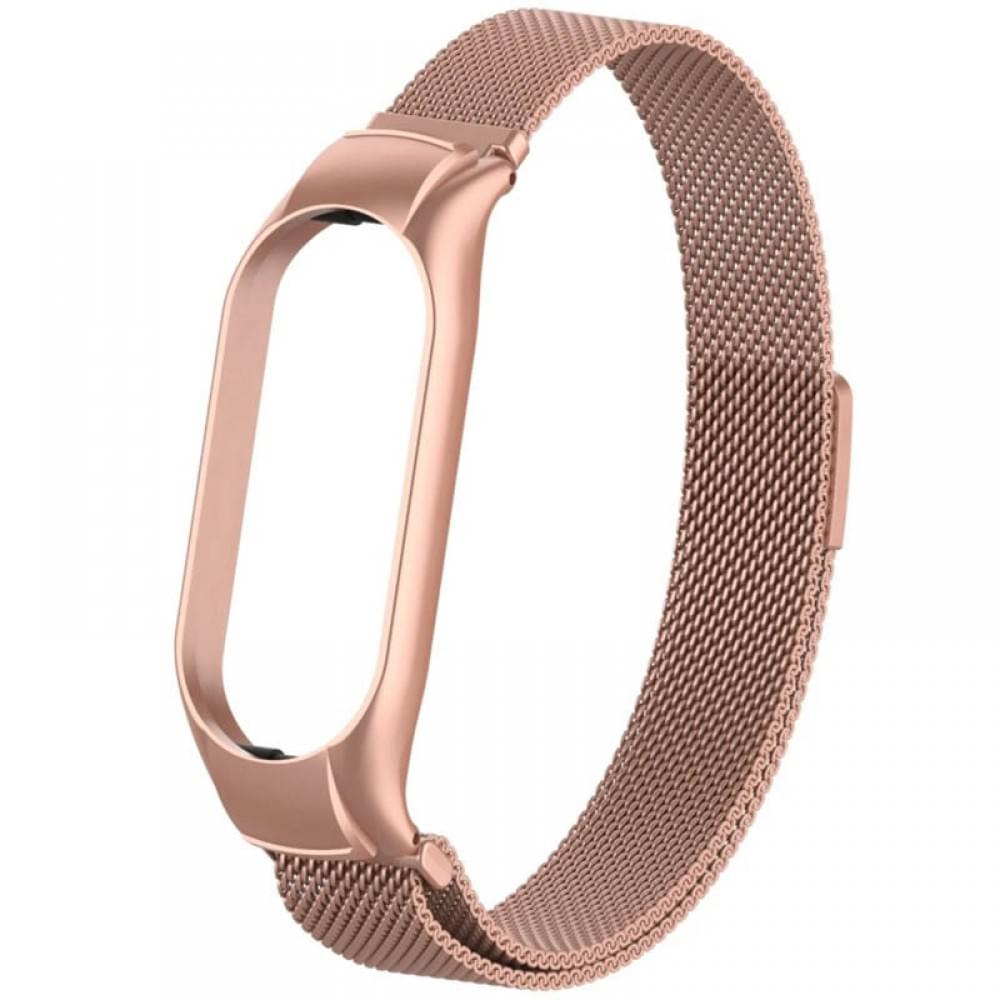 Ремінець Milanese Loop Design для Xiaomi Mi Band 5/6 Rose Pink
