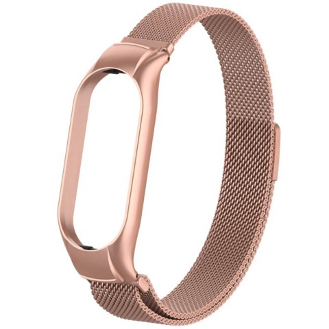 Ремінець Milanese Loop Design для Xiaomi Mi Band 5/6 Rose Pink