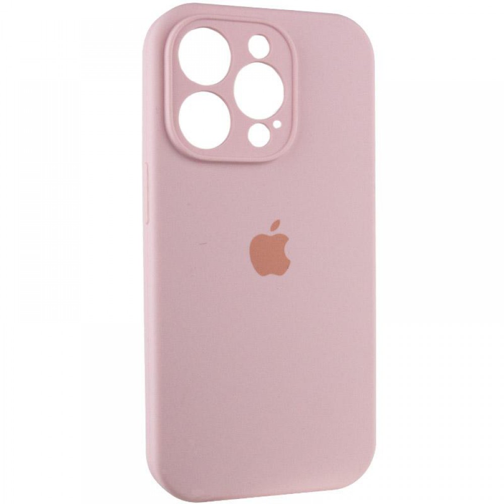 Чохол Silicone Case Full Camera Protective (AA) для Apple iPhone 14 Pro (6.1") Рожевий / Chalk Pink
