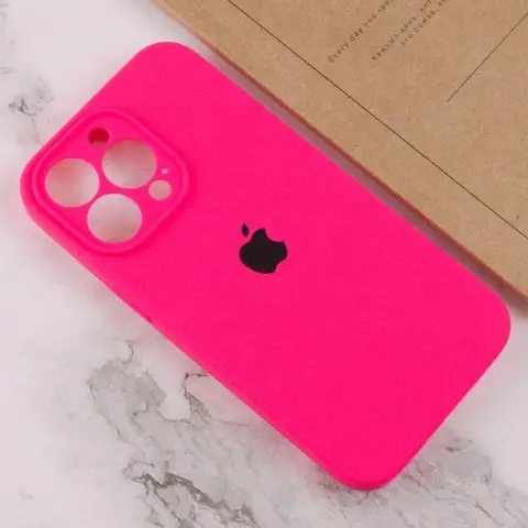 Чохол Silicone Case Full Camera Protective (AA) для Apple iPhone 15 Pro (6.1") Рожевий / Barbie pink