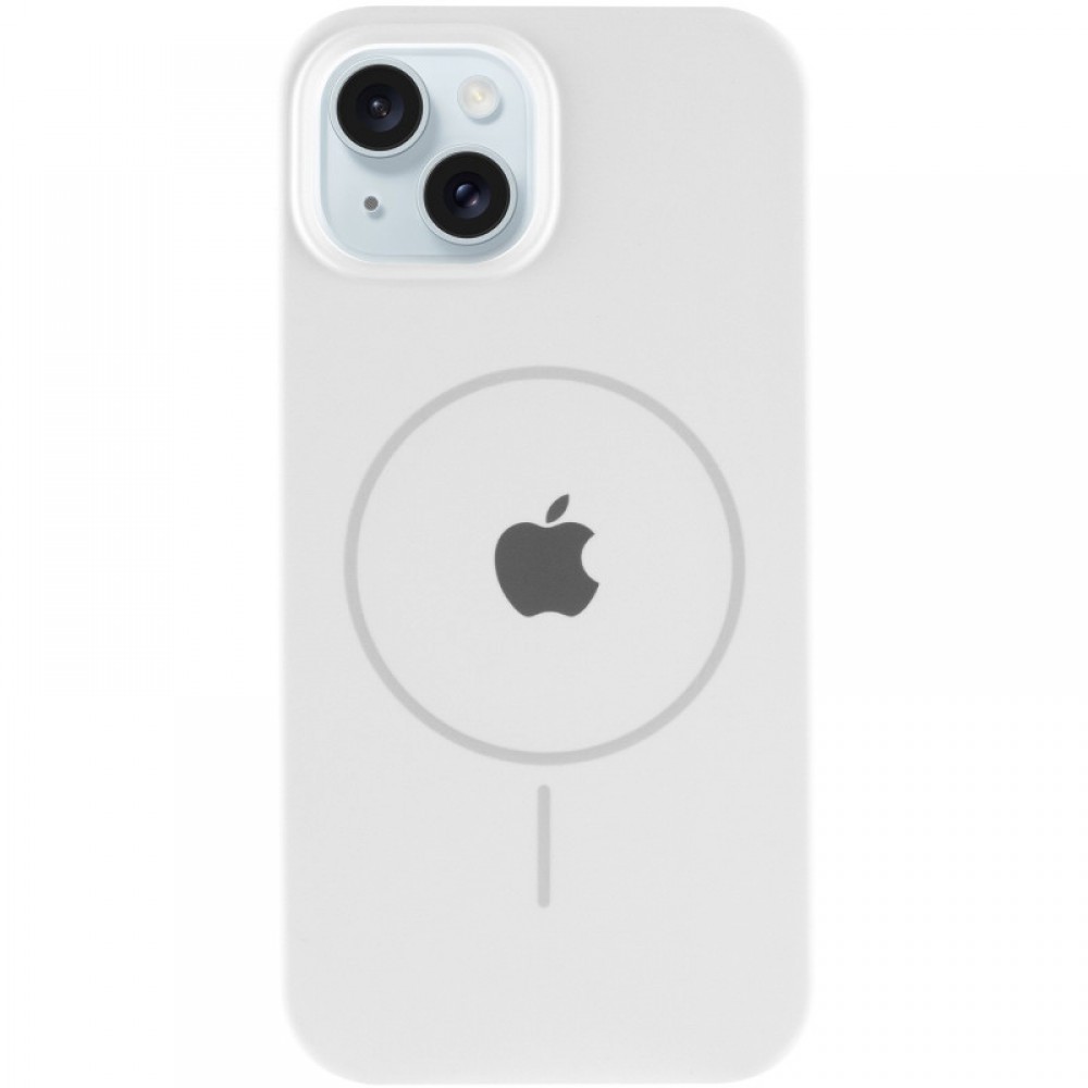 Чохол Silicone Case Full Protective (AA) with MagSafe для Apple iPhone 15 (6.1") Білий / White
