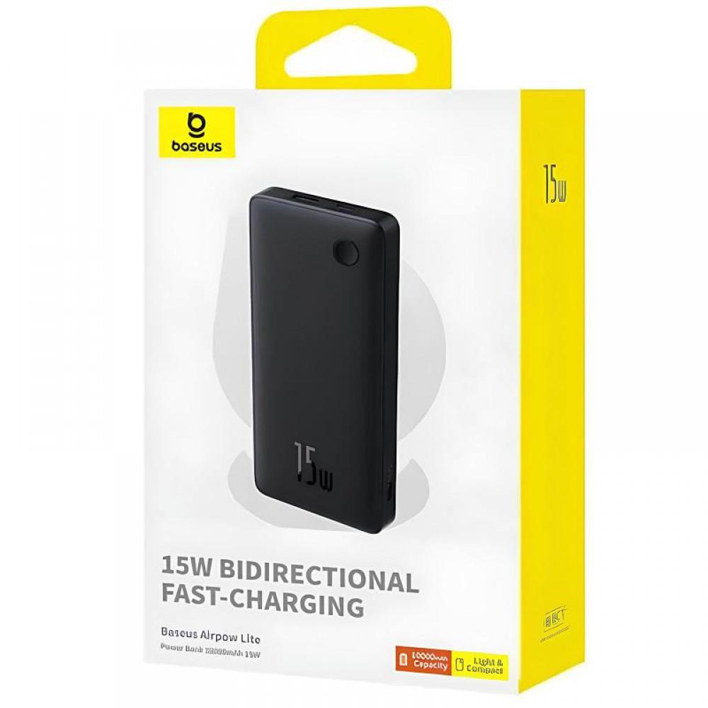 Портативний ЗП Power Bank Baseus Airpow Lite OS 15W 10000 mAh (P10067500) Cosmic Black