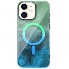 Чохол TPU Shiny Mountain (MagFit) для Apple iPhone 11 (6.1") Green / Blue