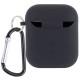 Силіконовий футляр з мікрофіброю для навушників Airpods 1/2 Чорний / Black