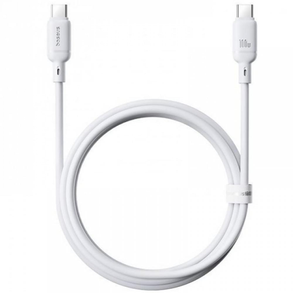 Дата кабель Baseus Silky Series OS Fast Charging Type-C to Type-C 100W (1m) (P10377704) Moon White