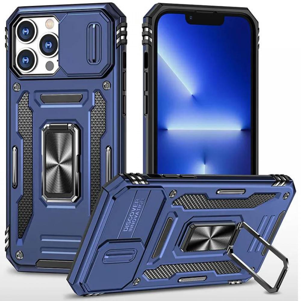 Ударостійкий чохол Camshield Army Ring для Apple iPhone 14 Pro (6.1") Синій / Navy