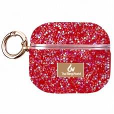 TPU чохол Bling World Rock Diamond для навушників AirPods Pro / Airpods Pro 2 Червоний