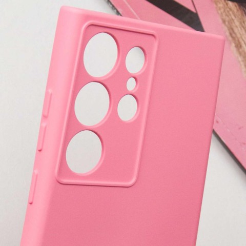 Чохол TPU GETMAN Liquid Silk Full Camera для Samsung Galaxy S24 Ultra Рожевий / Pink