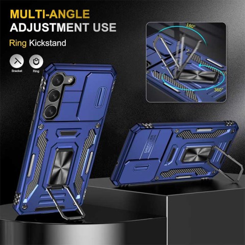 Ударостійкий чохол Camshield Army Ring для Samsung Galaxy S21+ Синій / Navy