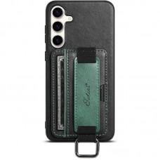 Шкіряний чохол Wallet case and straps для Samsung Galaxy S24 Чорний / Black