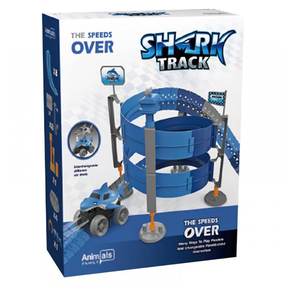 Інтерактивний трек з інерційною машинкою SHT 5510-9 Deluxe Edition Shark Trak (138pcs/1CAR) Blue