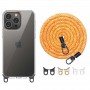 Чохол TPU Transparent with Straps для Apple iPhone 15 Pro Max (6.7") Orange / White