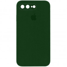 Чохол Silicone Case Square Full Camera Protective (AA) для Apple iPhone 7 plus / 8 plus (5.5") Зелений / Army green