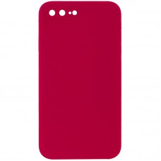 Silicone Case Square Full Camera Protective (AA) NOLOGO для Apple iPhone 7 plus / 8 plus (5.5") Червоний / Rose Red