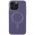 Шкіряний чохол Bonbon Leather Metal Style with MagSafe для Apple iPhone 12 Pro / 12 (6.1") Сірий / Lavender