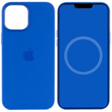 Чохол Silicone case (AAA) full with Magsafe and Animation для Apple iPhone 12 Pro Max (6.7") Синій / Capri Blue