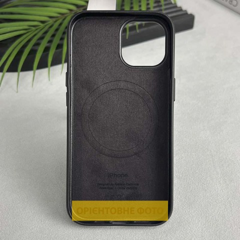 Шкіряний чохол Leather Case (AAA) with MagSafe and Animation для Apple iPhone 16 Plus (6.7") Black
