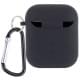 Силіконовий футляр з мікрофіброю для навушників Airpods 1/2 Чорний / Black
