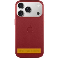 Чохол шкіряний Leather Case (AA) with MagSafe and Animation для Apple iPhone 17 (6.3") Crimson