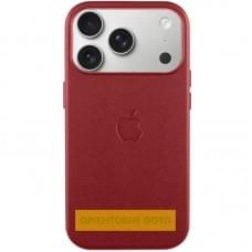 Чохол шкіряний Leather Case (AA) with MagSafe and Animation для Apple iPhone 17 (6.3") Crimson