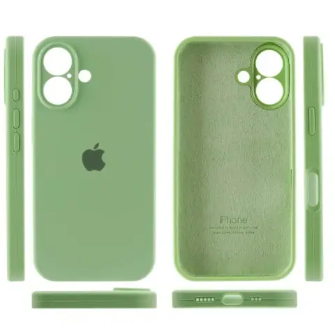 Чохол Silicone Case Full Camera Protective (AA) для Apple iPhone 16 (6.1") М'ятний / Mint