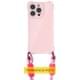 Чохол TPU CrossBody with straps для Apple iPhone 16e (6.1") Pink