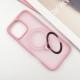 TPU+PC чохол Metal Buttons with MagSafe Colorful HQ Ring для Apple iPhone 16 Pro (6.3") Pink