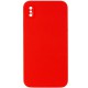 Silicone Case Square Full Camera Protective (AA) NOLOGO для Apple iPhone XS Max (6.5") Червоний / Red